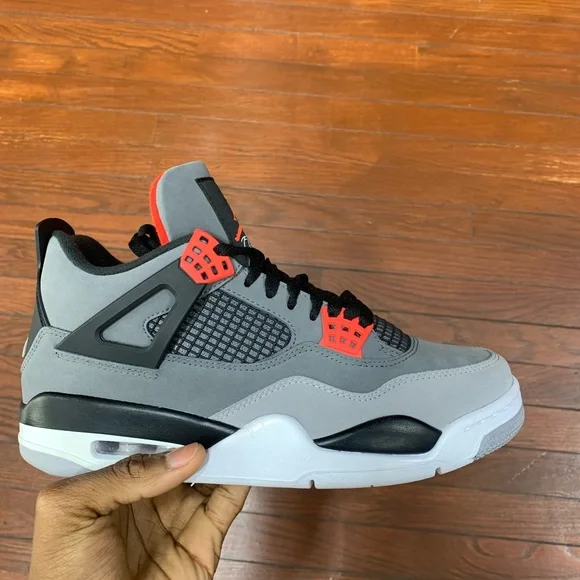 Air Jordan 4 Infrared/ All Sizes 4-13/ Red and Grey/ Authentic Jordan 4 Infrared Grade School Size 4Y 408452-061 Air Jordan  main image 2